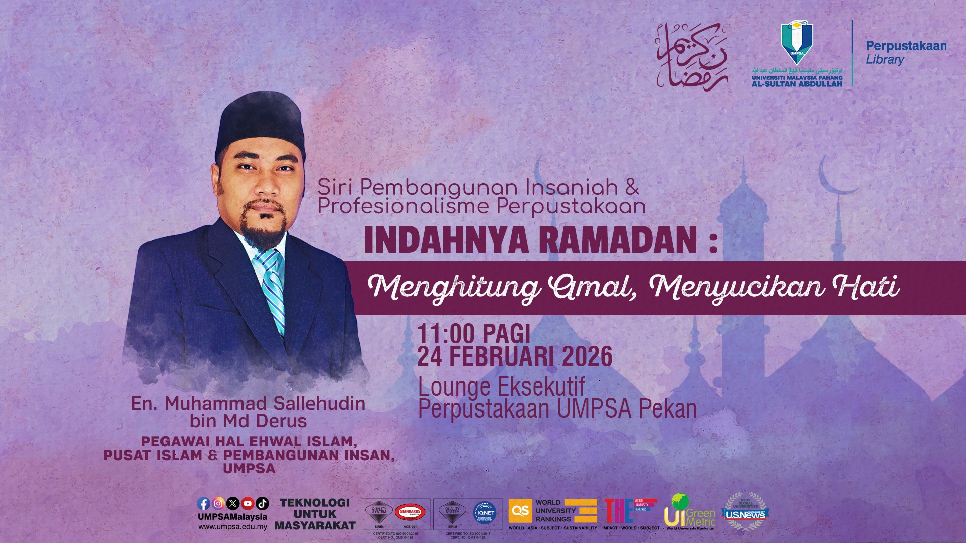 Program Siri Pembangunan Insaniah & Profesionalisme Perpustakaan: Menghitung Amal, Menyucikan Hati 